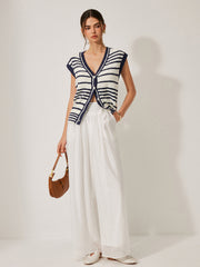 Mid-Waist Pocket Detail Tie Pants