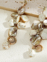 Shell & Bead Drop Earrings