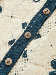 Embroidered Crochet Knit Vest