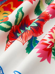 Off-Shoulder Floral Print Dress With Belt