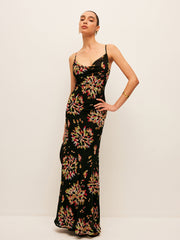 Semi-Sheer Boho Tied Back Chiffon Cami Dress