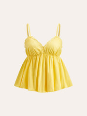 Lace-Trimmed V-Neck Cami Top