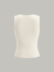 Metal Detail V-Neck Spilt Sweater Vest