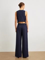 Pinstripe Pants Set With Pockets