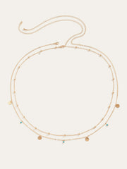 Alloy Colorful Beaded Double Layer Belt