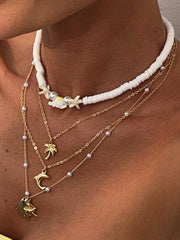 Alloy Blend Beach Style Multi-Layer Necklace