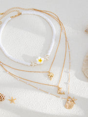 Alloy Blend Beach Style Multi-Layer Necklace