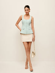 Zipper Front Top With Pockets