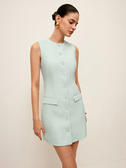 Button Front Dress With Pockets