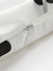 Polka Dot Bow Halter Zipper Dress