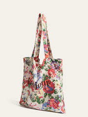 Cotton Tropical Floral Print Bag