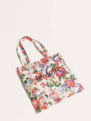 Cotton Tropical Floral Print Bag