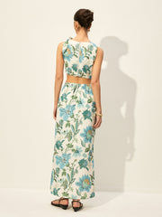 Floral Print Cut-Out Dress