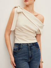 One-Shoulder Top With Bow Detail