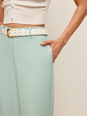 Mid-Waist Wide-Leg Pants Without Belt