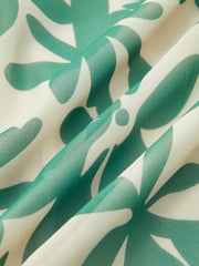 Floral Print Strapless Dress With Ruffled Detail