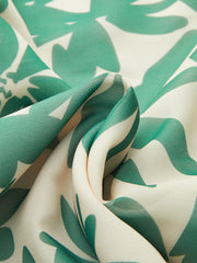 Floral Print Strapless Dress With Ruffled Detail