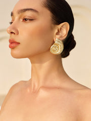 Golden Spiral Shell Earrings