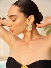 Golden Spiral Shell Earrings