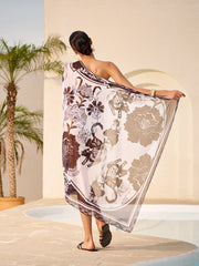 Semi-Sheer Floral Print Tie Cover-Up Skirt