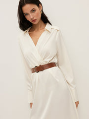 Belted Wrap-Style Shirt Dress