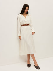 Belted Wrap-Style Shirt Dress