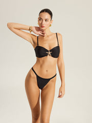 Golden Starfish Bikini Set With Cover-Up Skirt