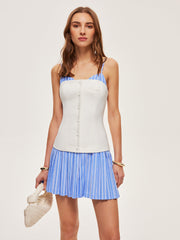 Corset Waist Pleated Cami Dress