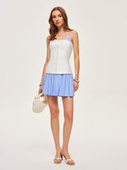Corset Waist Pleated Cami Dress