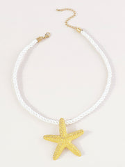 Golden Starfish Rope Necklace