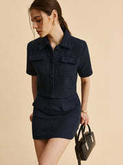 Short-Sleeve Pockets Jacket