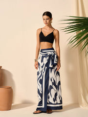 Floral Print Tie-Waist Skirt