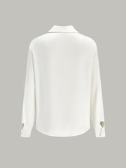 Long-Sleeve Spread Collar Buttoned Shirt
