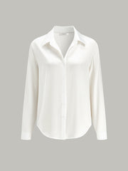 Long-Sleeve Spread Collar Buttoned Shirt