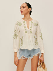 Boho Embroidered Blouse