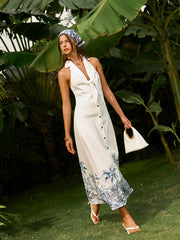 Boho Tie-Front Backless Dress