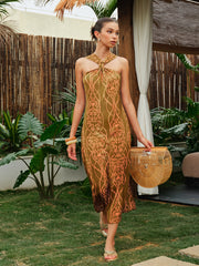 Satin Halter Neck Dress