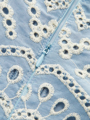 Semi-Sheer Embroidered Eyelet Cami Dress