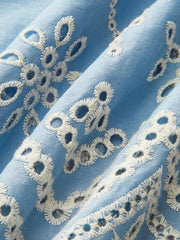 Semi-Sheer Embroidered Eyelet Cami Dress