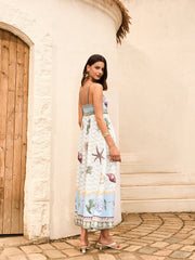 Seashell Print Cami Dress With Pockets