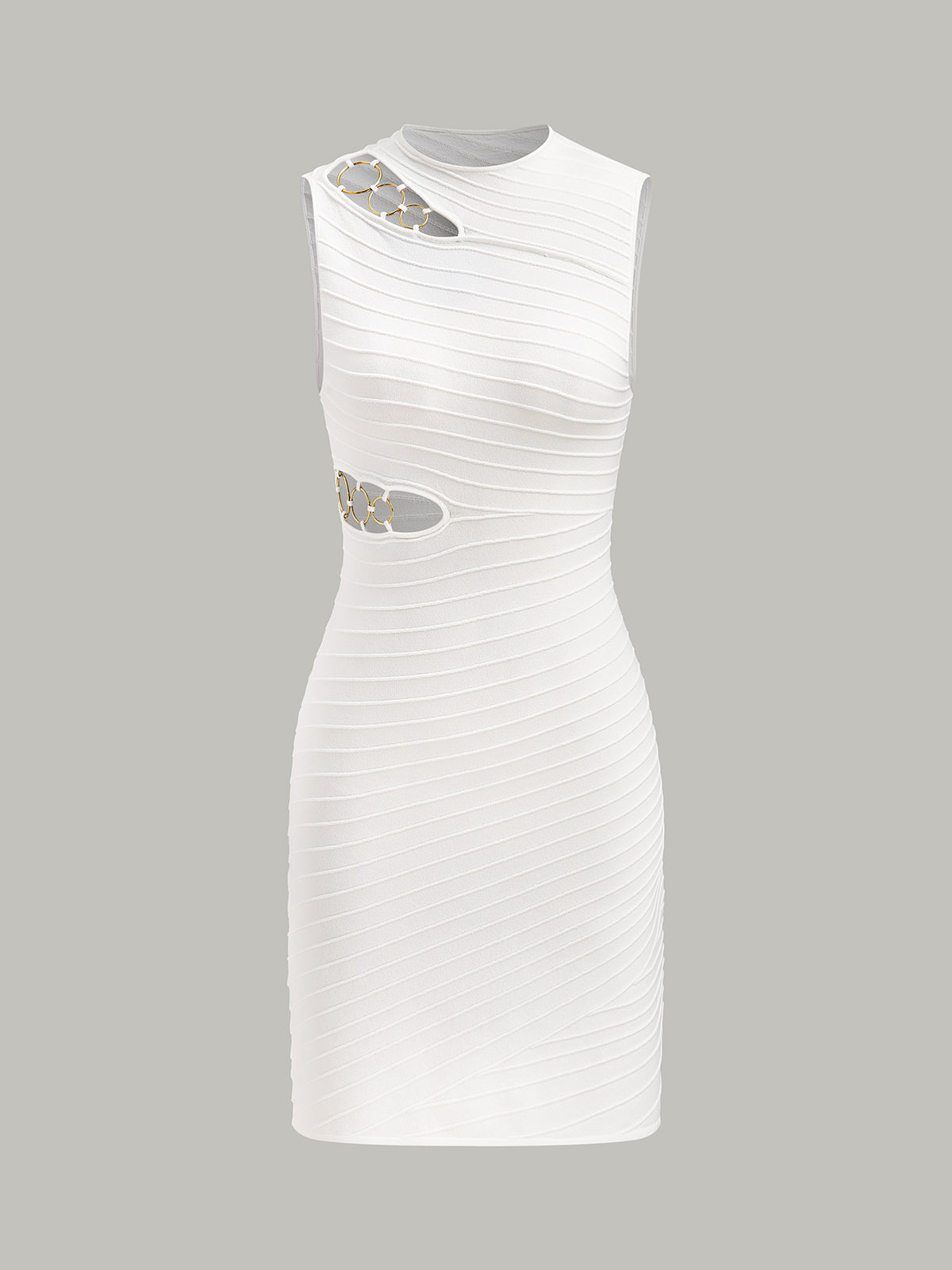 Cut-Out Chain Detail Knit Dress