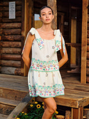 Floral Print Tie-Strap Skirt Set