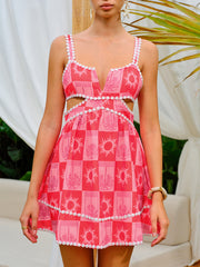 Cut-Out Detail Print Dress