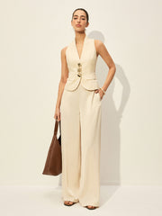 Cotton & Linen Decor Pockets Vest