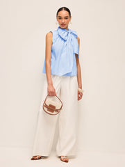 Oversized Bow Neck Sleeveless Top