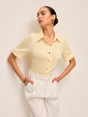 Short Sleeve Knit Polo Shirt