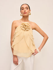 Floral Ruffle Halter Top
