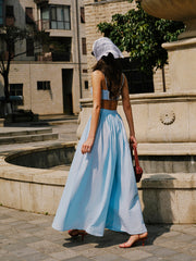 Cotton & Linen Pocket Detail Skirt Set