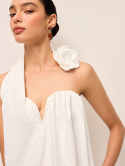 3D Floral Embellished Halter Top