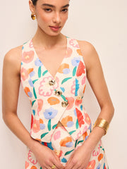 Floral Button Detail Skirt Set